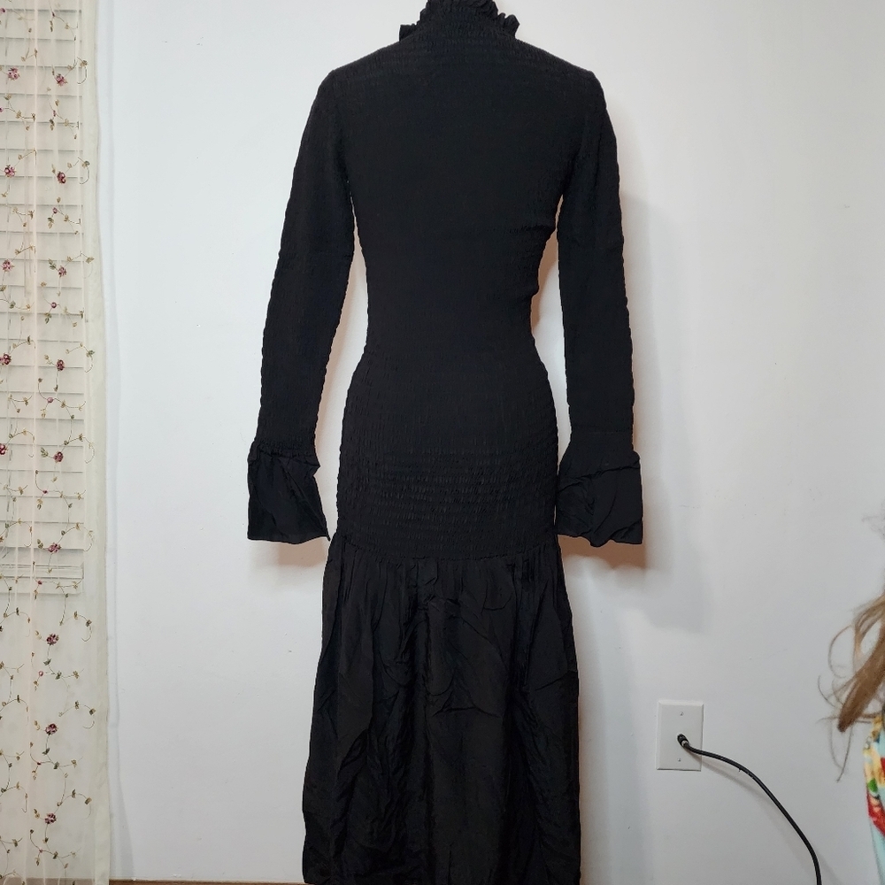 & Other Stories Smocked Ruffle Hem Midi Dress Size 4 - Picture 3 of 8